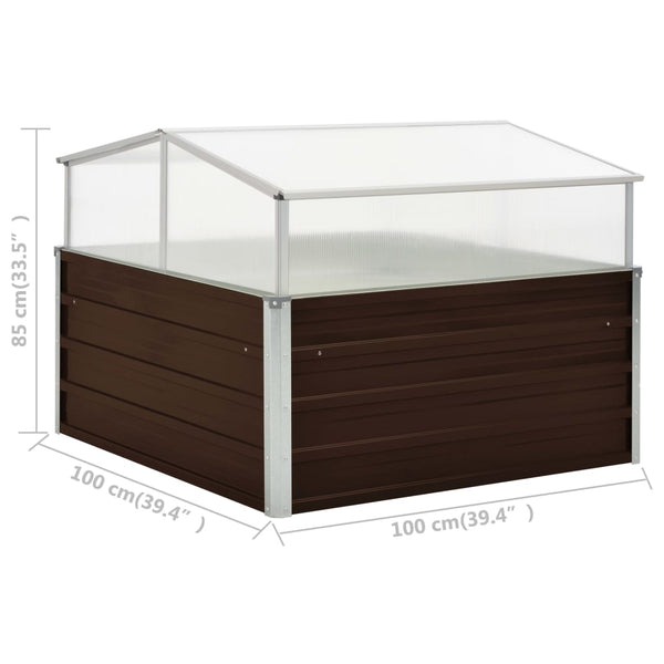 Greenhouse Brown 100X100x85 Cm Galvanised Steel Greenhouses