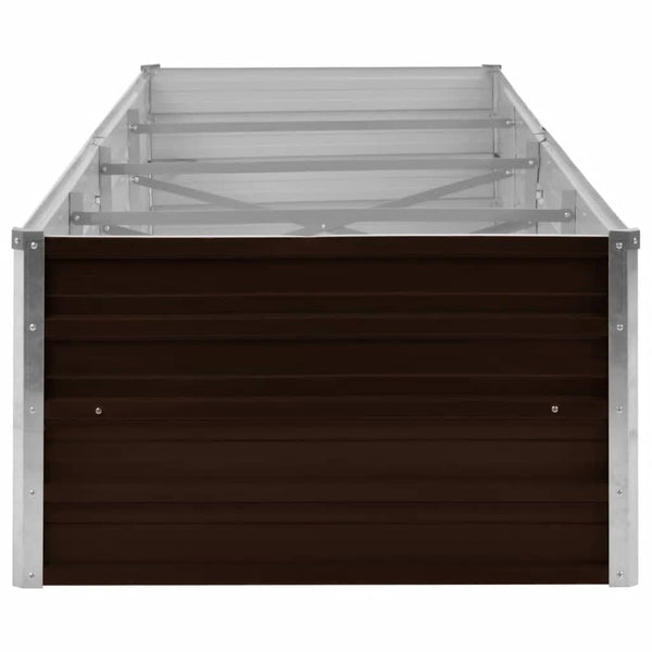 Vidaxl Garden Raised Bed Brown 320X80x45 Cm Galvanised Steel Raised Garden Beds