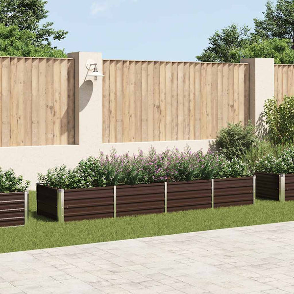 Vidaxl Garden Raised Bed Brown 320X80x45 Cm Galvanised Steel Raised Garden Beds