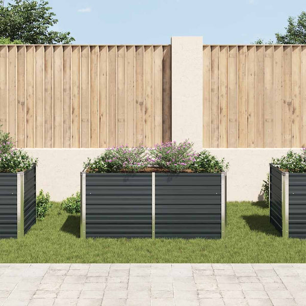 Vidaxl Raised Garden Bed Anthracite 160X80x77 Cm Galvanised Steel Raised Garden Beds