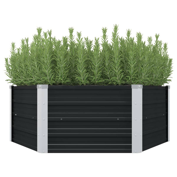 Raised Garden Bed Anthracite 129X129x45 Cm Galvanised Steel Raised Garden Beds