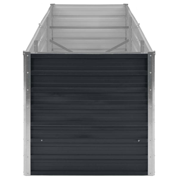 Vidaxl Garden Raised Bed Anthracite 240X80x77 Cm Galvanised Steel Raised Garden Beds