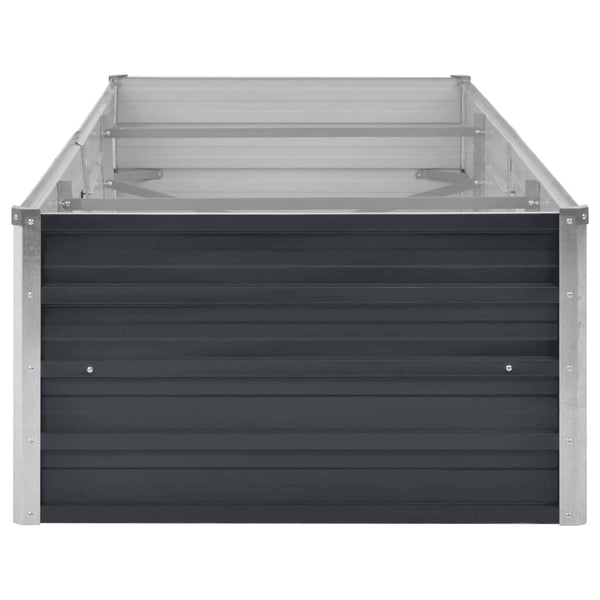 Vidaxl Garden Raised Bed Anthracite 240X80x45 Cm Galvanised Steel Raised Garden Beds