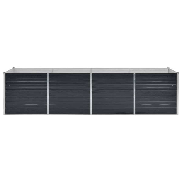 Vidaxl Garden Raised Bed Anthracite 320X80x77 Cm Galvanised Steel Raised Garden Beds