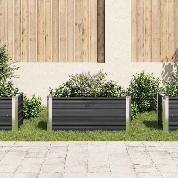 Vidaxl Garden Raised Bed Anthracite 100X40x45 Cm Galvanised Steel Raised Garden Beds