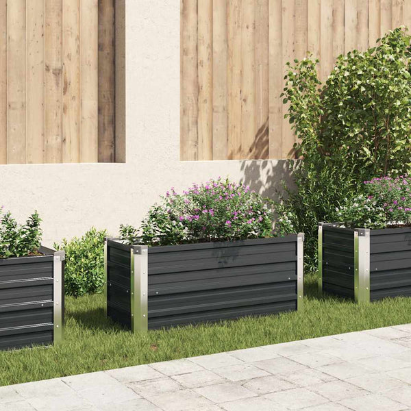 Vidaxl Garden Raised Bed Anthracite 100X40x45 Cm Galvanised Steel Raised Garden Beds