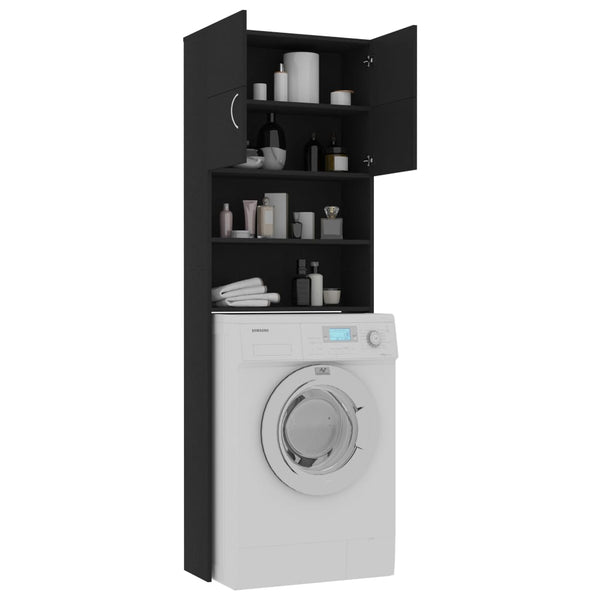 Washing Machine Cabinet Black 64X25.5X190 Cm Engineered Wood Cabinets & Cupboards