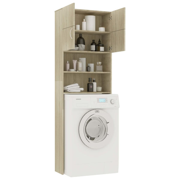Washing Machine Cabinet Sonoma Oak 64X25.5X190 Cm Engineered Wood Cabinets & Cupboards