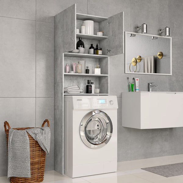 Washing Machine Cabinet Concrete Grey 64X25.5X190 Cm Engineered Wood Cabinets & Cupboards