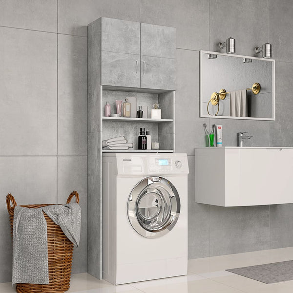 Washing Machine Cabinet Concrete Grey 64X25.5X190 Cm Engineered Wood Cabinets & Cupboards