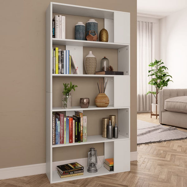 Book Cabinet/Room Divider White 80X24x159 Cm Engineered Wood Bookshelves