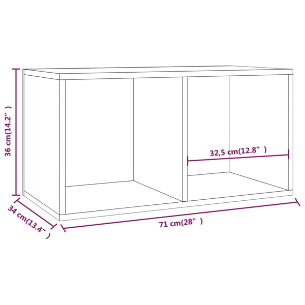 Vidaxl Vinyl Storage Box White 71X34x36 Cm Engineered Wood Placeholder