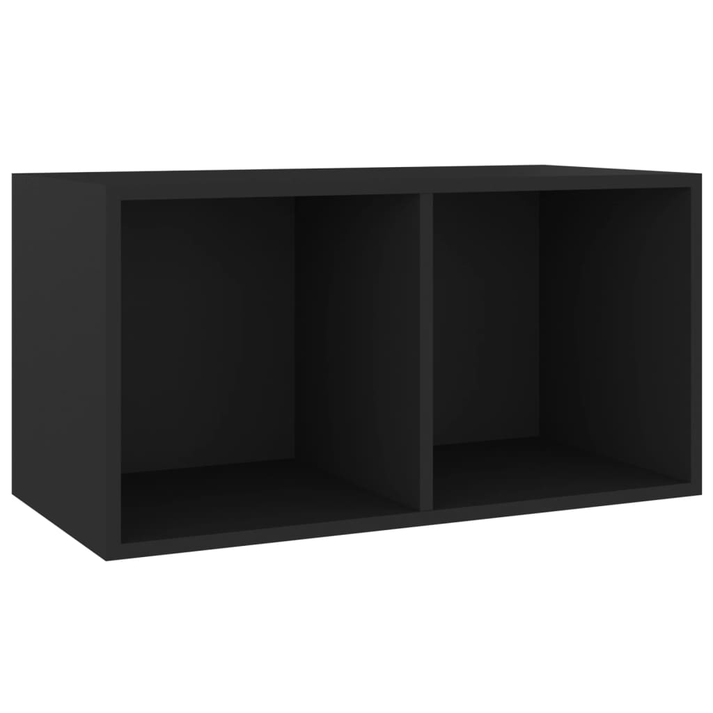 Storage Boxes Vinyl Storage Box Black 71X34x36 Cm Engineered Wood