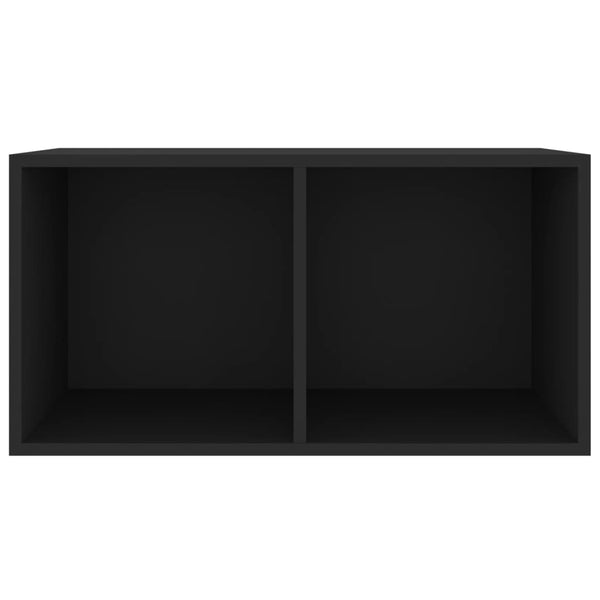 Storage Boxes Vinyl Storage Box Black 71X34x36 Cm Engineered Wood
