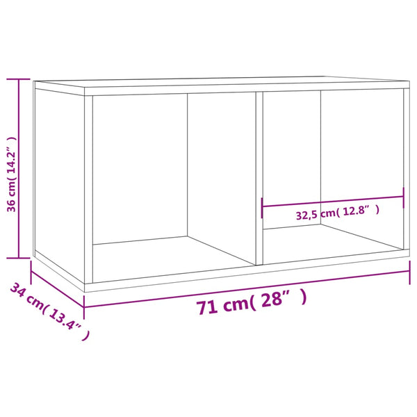 Vidaxl Vinyl Storage Box Concrete Grey 71X34x36 Cm Engineered Wood Storage Boxes