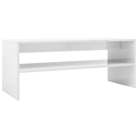 Coffee Table High Gloss White 100X40x40cm Engineered Wood