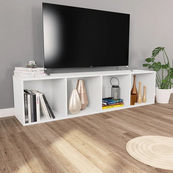 Vidaxl Book Cabinet/Tv White 36X30x143 Cm Engineered Wood Bookshelves