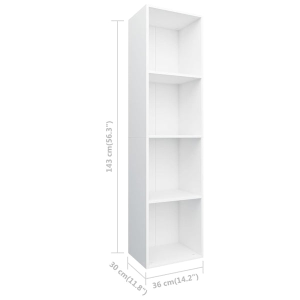 Vidaxl Book Cabinet/Tv White 36X30x143 Cm Engineered Wood Bookshelves