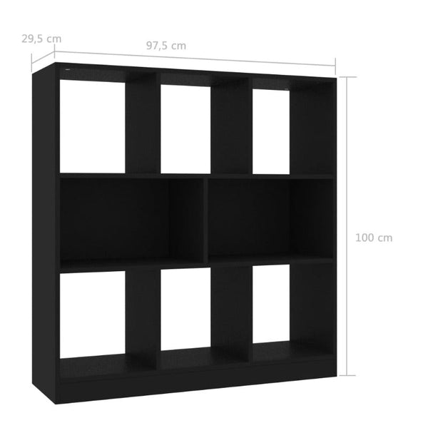 Bookshelves Book Cabinet Black 97.5X29.5X100 Cm Engineered Wood