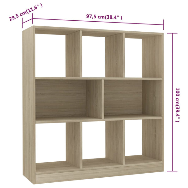 Book Cabinet Sonoma Oak 97.5X29.5X100 Cm Engineered Wood Bookshelves
