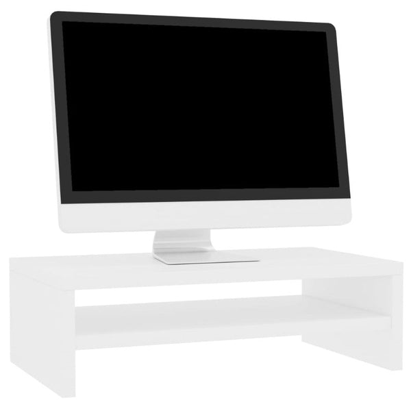 Monitor Mounts & Stands Monitor Stand White 42X24x13 Cm Engineered Wood