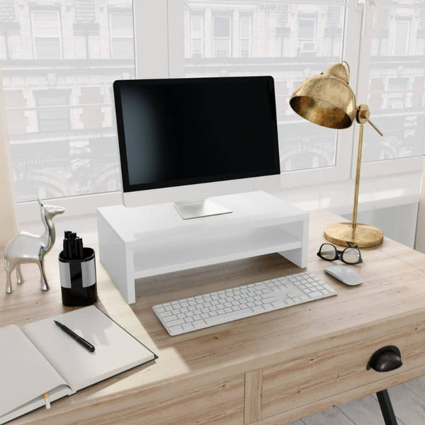 Monitor Mounts & Stands Monitor Stand White 42X24x13 Cm Engineered Wood