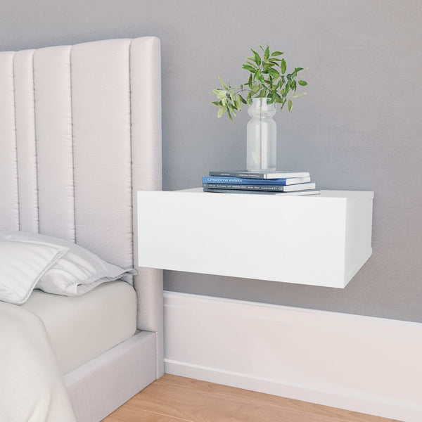Floating Nightstands 2 Pcs White 40X30x15cm Engineered Wood Bedside Tables