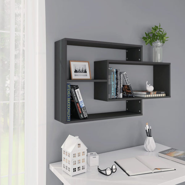 Grey 104X20x58.5 Cm Engineered Wood Wall Shelves