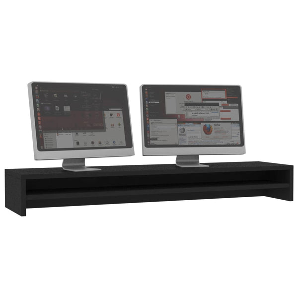 Monitor Stand Black 100X24x13 Cm Engineered Wood Monitor Mounts & Stands
