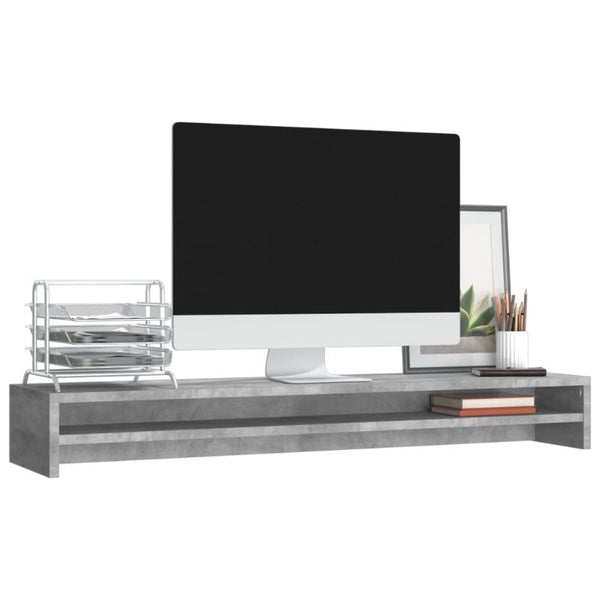 Monitor Mounts & Stands Monitor Stand Concrete Grey 100X24x13 Cm Engineered Wood