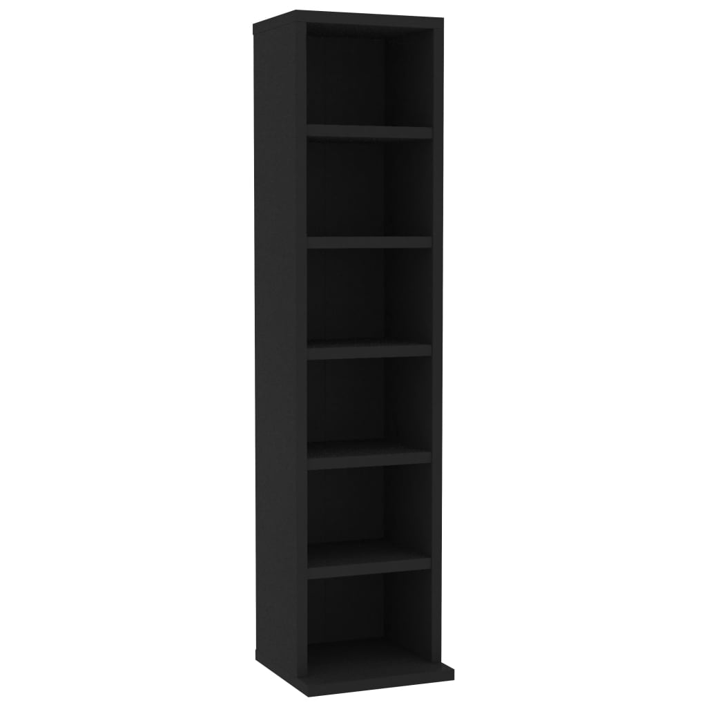 Cd Cabinet Black 21X20x88 Cm Engineered Wood Cd & Video Racks