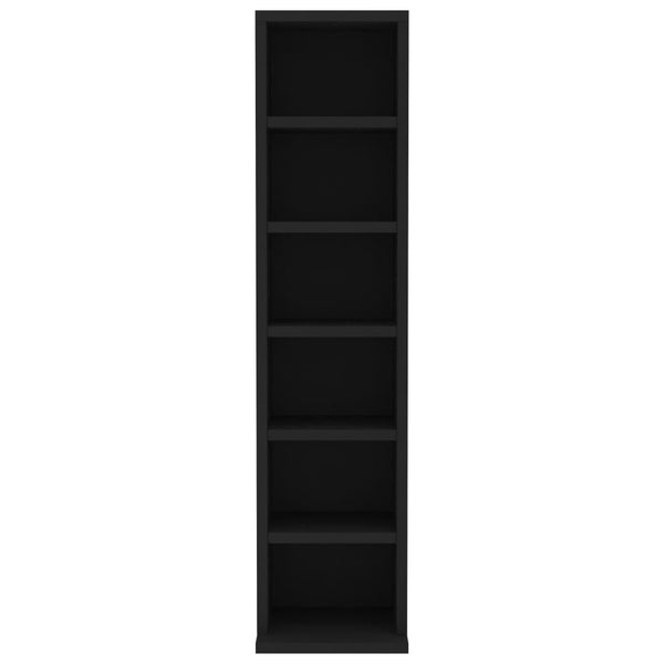 Cd Cabinet Black 21X20x88 Cm Engineered Wood Cd & Video Racks
