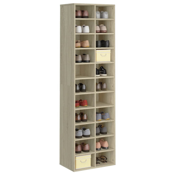 Vidaxl Shoe Cabinet Sonoma Oak 54X34x183 Cm Engineered Wood Shoe Cabinets