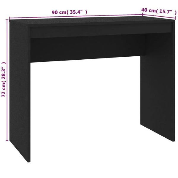 Desk Black 90X40x72cm Engineered Wood