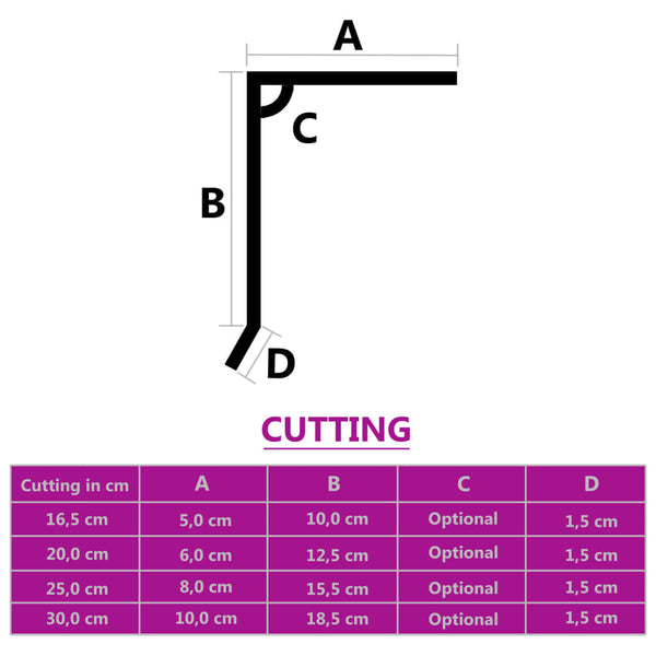 Other Building Materials L Shape Roof Edge Plates 5 Pcs Aluminium Anthracite 170Cm