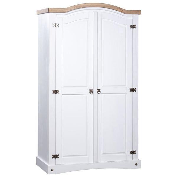 Wardrobe Mexican Pine Corona Range 2 Doors White Closet Organisers