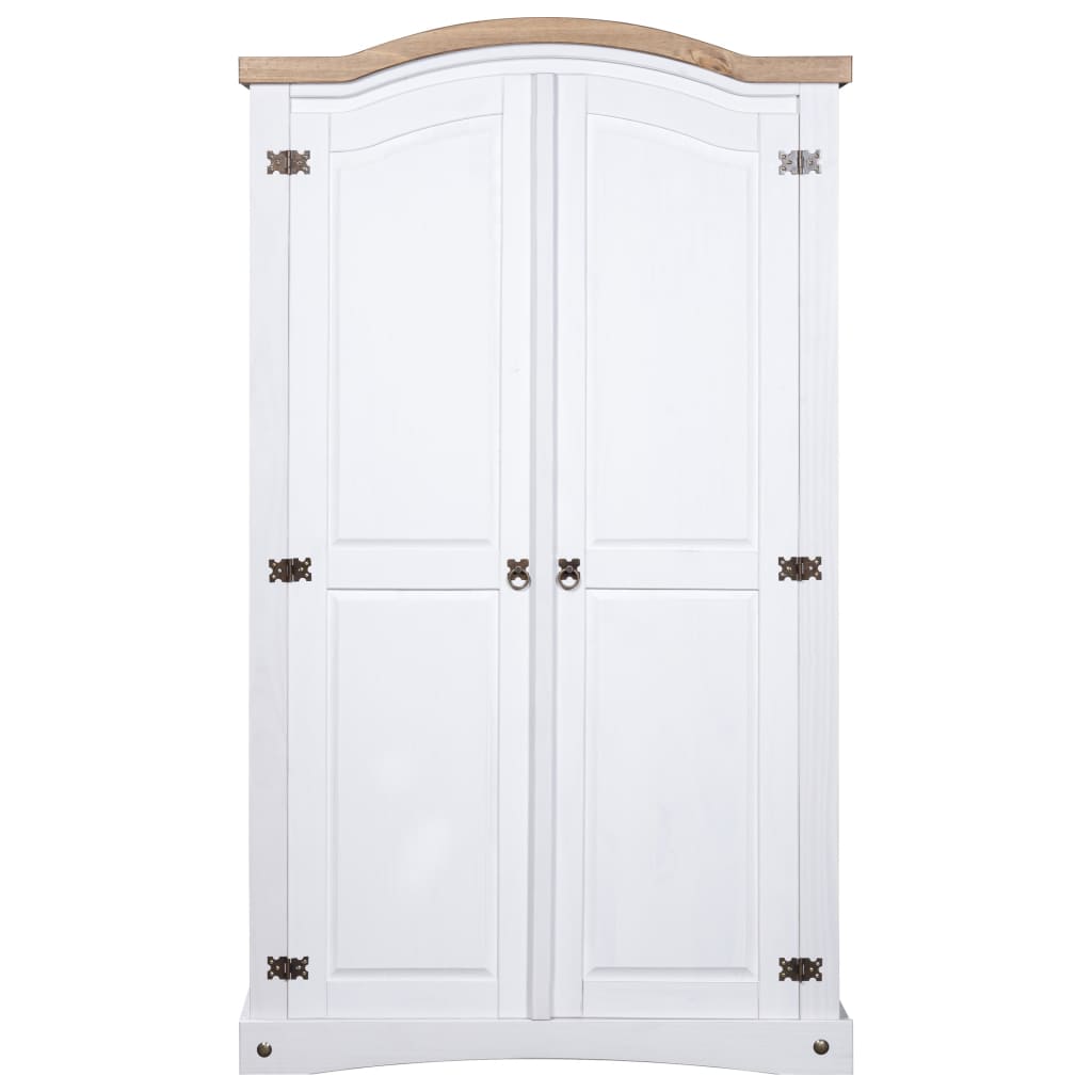 Wardrobe Mexican Pine Corona Range 2 Doors White Closet Organisers