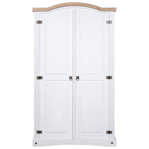 Wardrobe Mexican Pine Corona Range 2 Doors White Closet Organisers