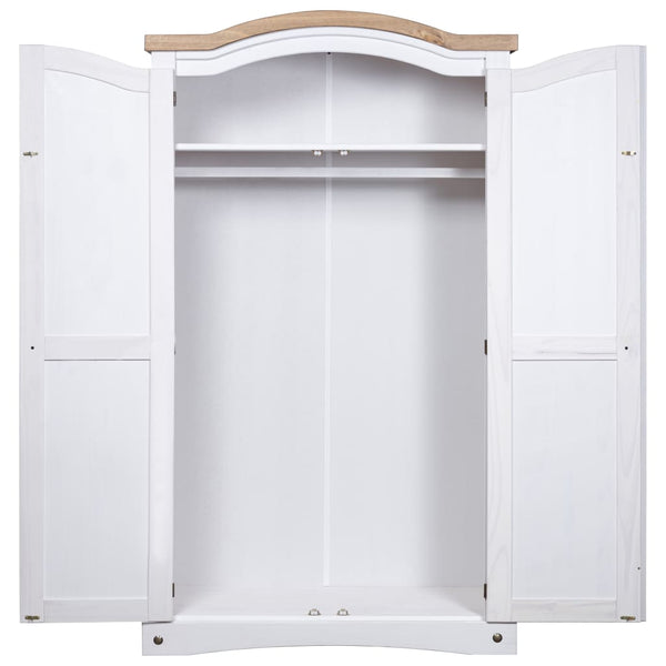 Wardrobe Mexican Pine Corona Range 2 Doors White Closet Organisers