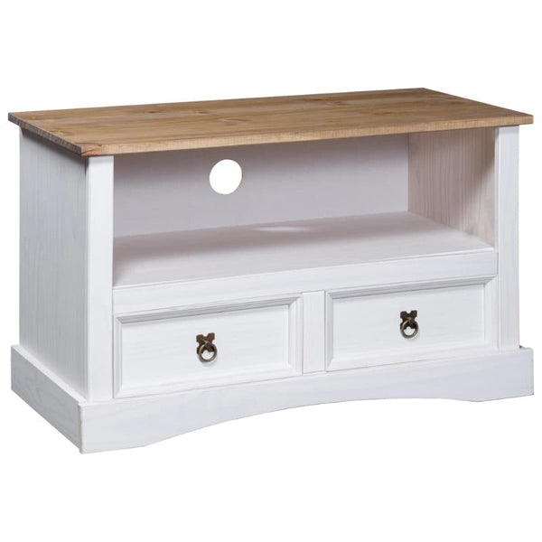 TV Stands & Entertainment Units Tv Cabinet Mexican Pine Corona Range White 91X43x56 Cm