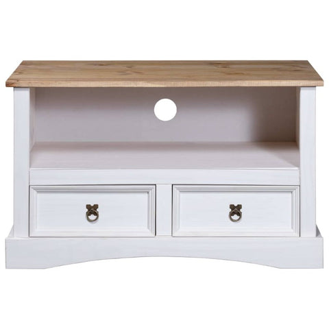 Tv Cabinet Mexican Pine Corona Range White 91X43x56 Cm Tv Stands & Entertainment Units