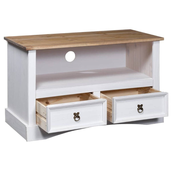 TV Stands & Entertainment Units Tv Cabinet Mexican Pine Corona Range White 91X43x56 Cm