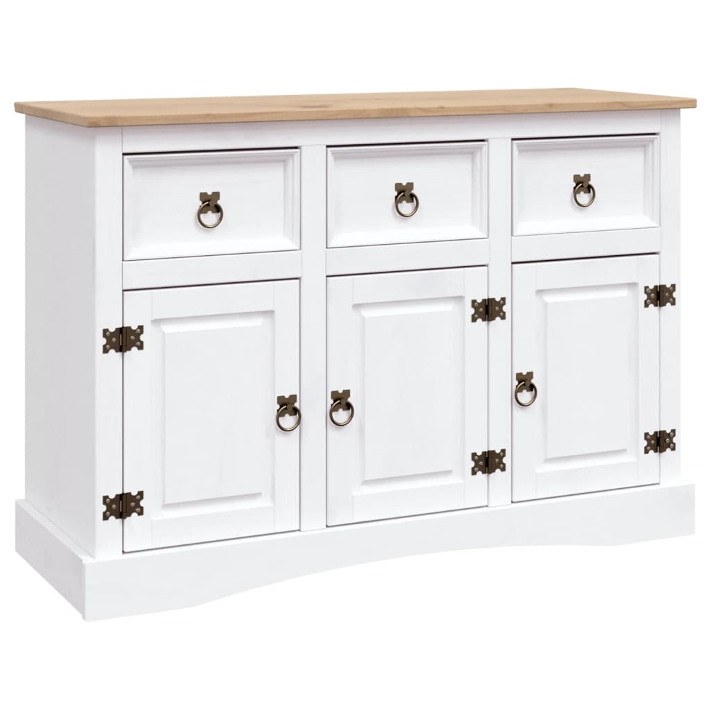 Vidaxl Sideboard Solid Mexican Pinewood Corona Range White 132X43x78 Cm Sideboards & Buffets