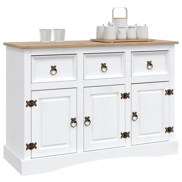 Vidaxl Sideboard Solid Mexican Pinewood Corona Range White 132X43x78 Cm Sideboards & Buffets