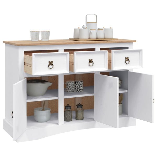 Vidaxl Sideboard Solid Mexican Pinewood Corona Range White 132X43x78 Cm Sideboards & Buffets