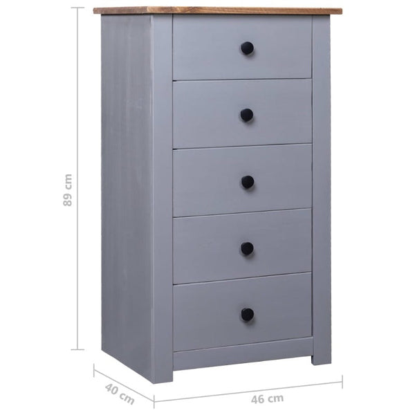 Sideboards & Buffets Sideboard Grey 46X40x89 Cm Pine Panama Range
