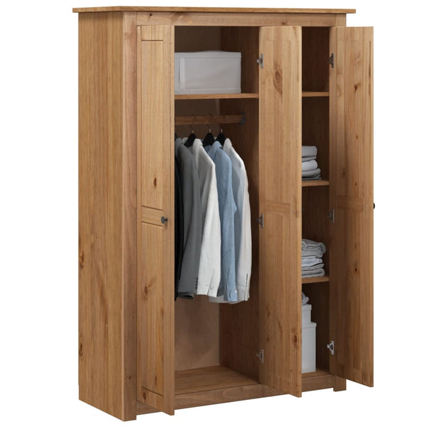 Vidaxl 3 Door Wardrobe 118X50x171.5 Cm Pine Panama Range Wardrobes