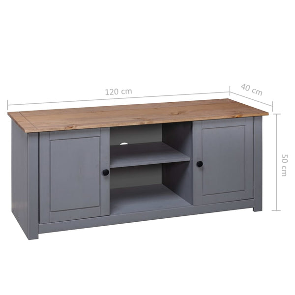 Tv Cabinet Grey 120X40x50 Cm Solid Pine Wood Panama Range Tv Stands & Entertainment Units