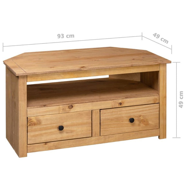 Vidaxl Corner Tv Cabinet 93X49x49 Cm Solid Pine Panama Range Tv Stands & Entertainment Units
