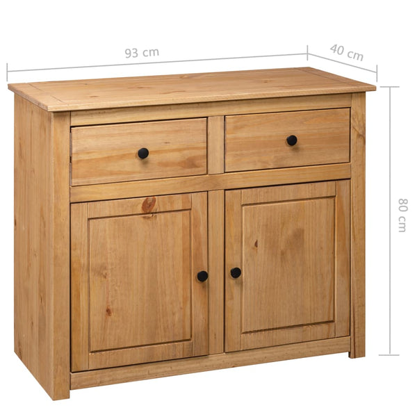 Sideboard 93X40x80 Cm Solid Pinewood Panama Range Sideboards & Buffets
